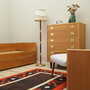 Vintage Bett Holz Braun 1970er Jahre  3