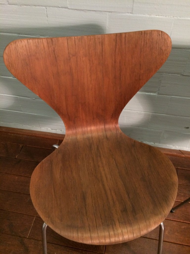 4x Vintage Arne Jacobsen 3107 Stuhl Schichtholz Braun 6