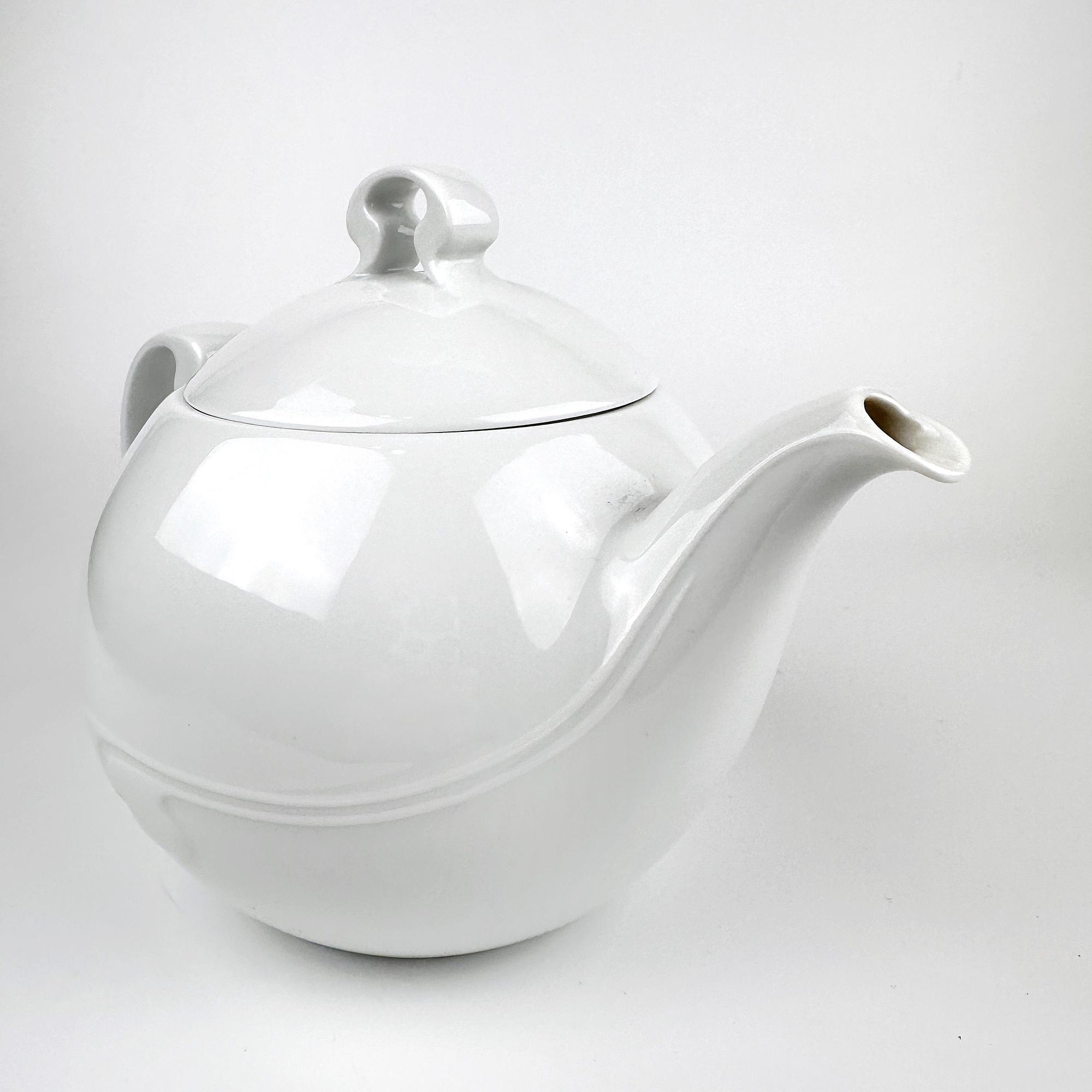 Asymmetry Teapot Porcelain 1980s 2