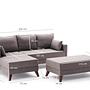 Bella Sofa Récamiere Links mit Hocker Braun 7