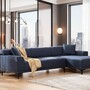 Sofa Récamiere Rechts Polyester Holz Blau 1