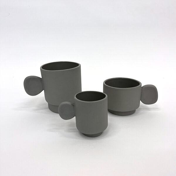 Set di stoviglie 5 persone ceramica grigio chiaro 3