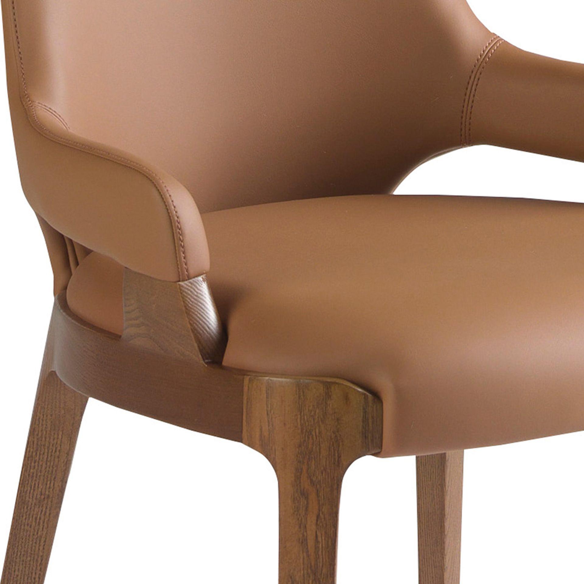 Dining chair faux leather brown 4