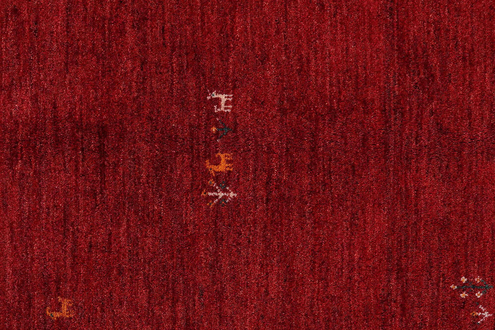 Rizbaf Gabbeh-Teppich Wolle Rot 4