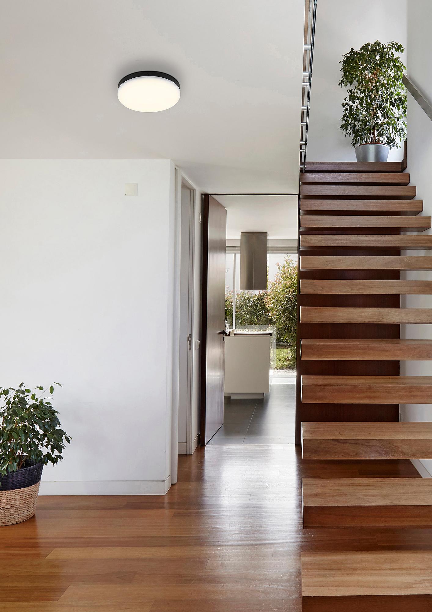 1-Flammig Matthew LED-Deckenleuchte Acrylglas Schwarz ⌀22cm 2