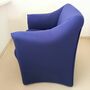 Ess Sessel mit Rollen Baumwolle Holz Blau 4