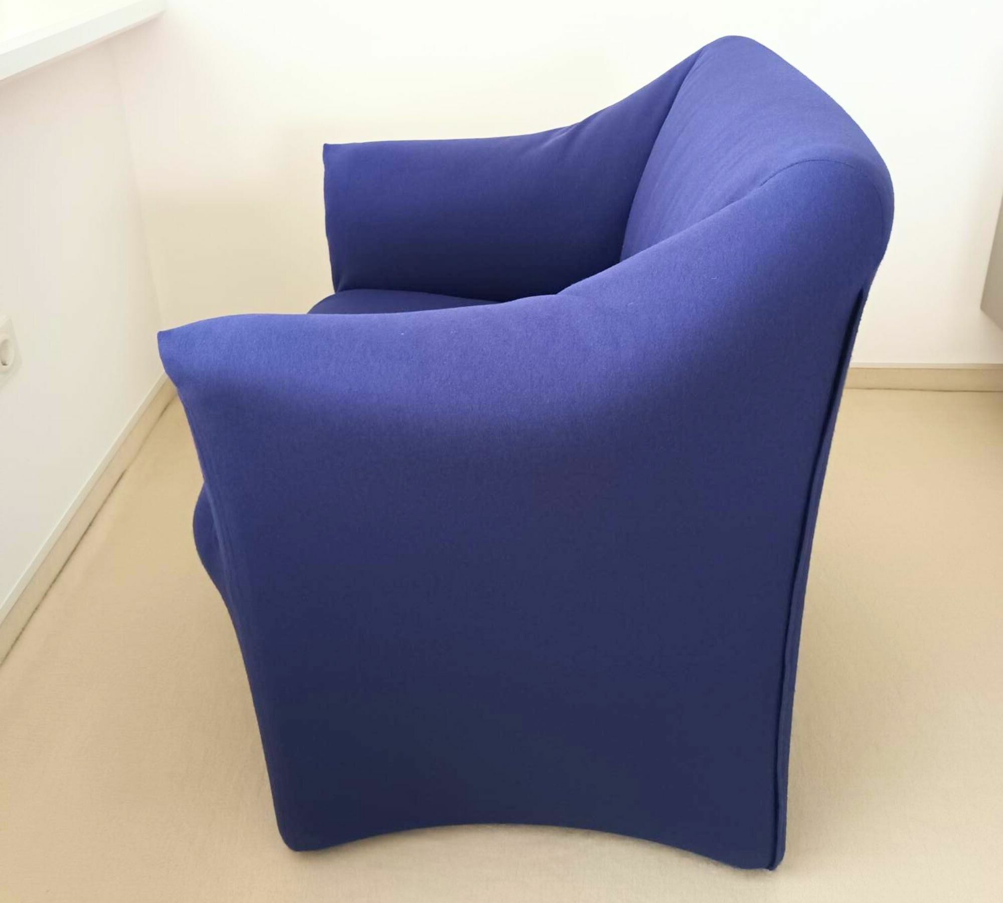 Ess Sessel mit Rollen Baumwolle Holz Blau 4