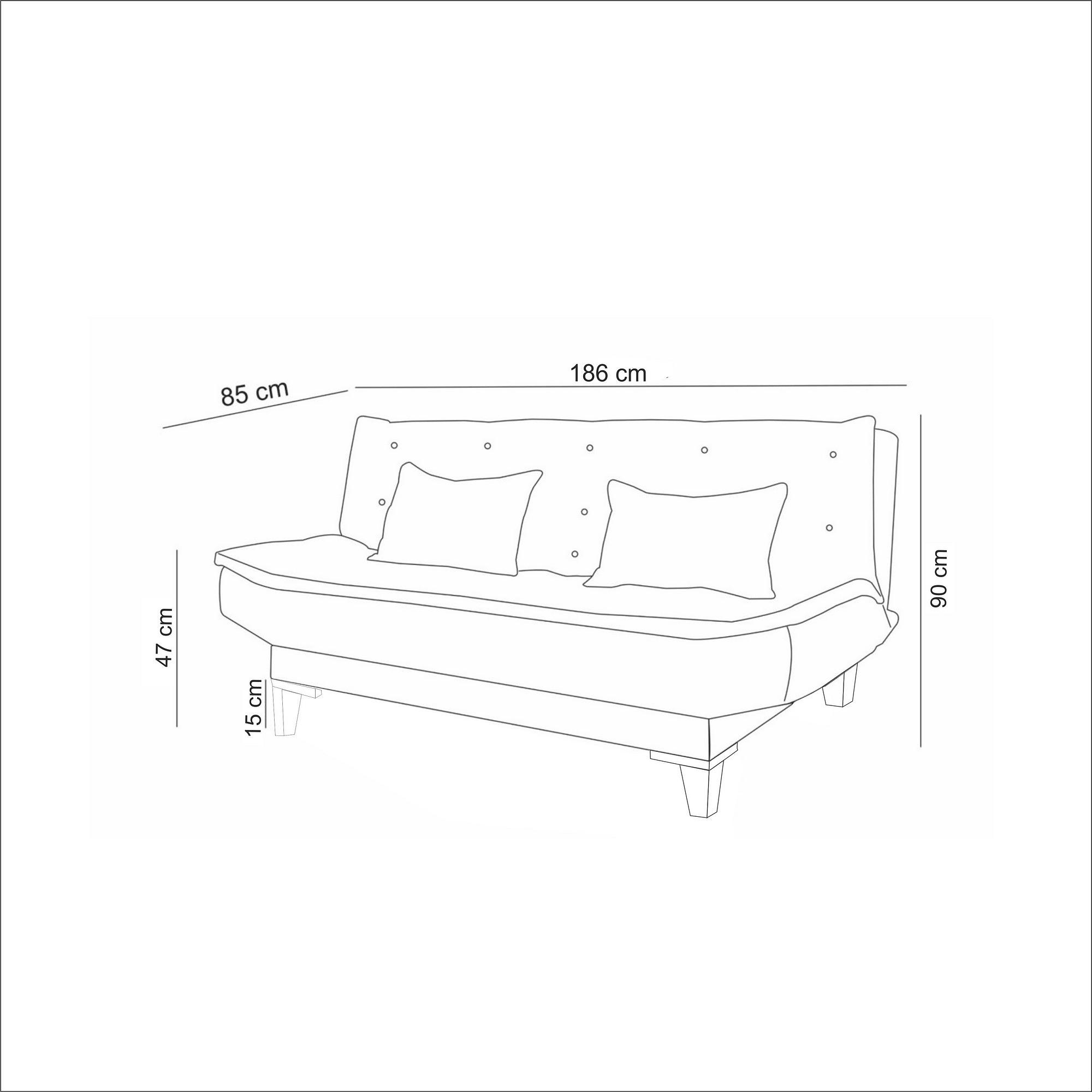 Santo Schlafsofa 3-Sitzer Holzfurnier Anthrazit 8
