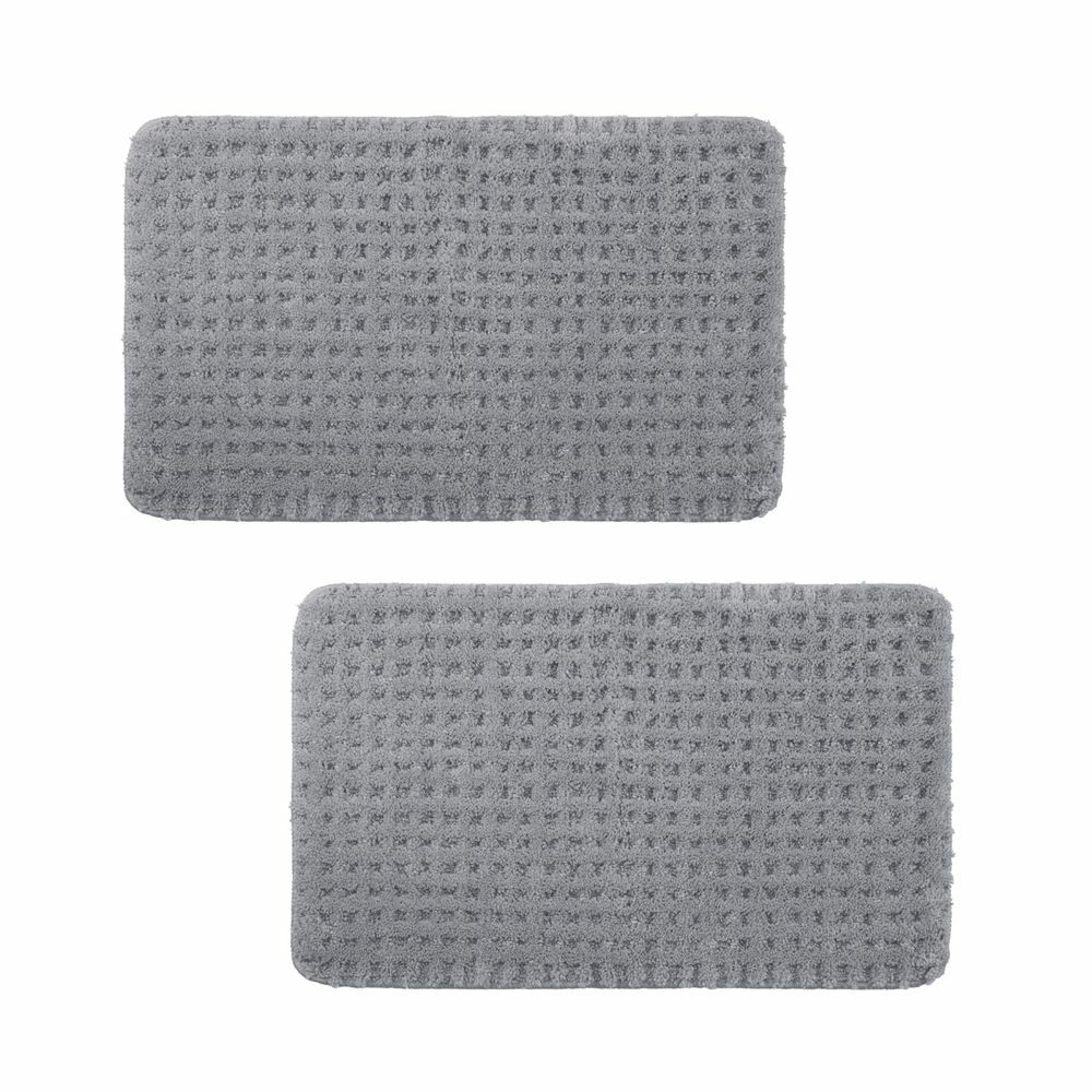 2x Badematte Microfaser Grau Öko-Tex Standard 100 0