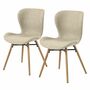 2x Upholstered chair LIVARAS Fabric Radis Cream 0