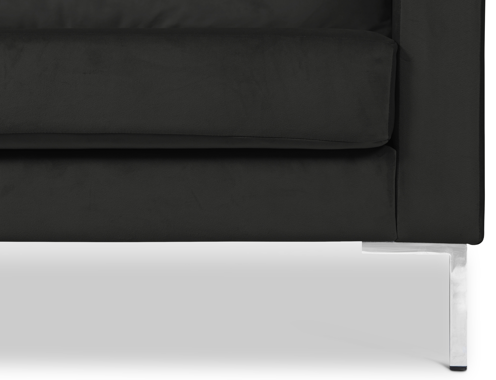 Portobello Sofa Récamiere Links Samt Metall Schwarz 3