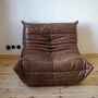 Togo Poltrona Pelle Pull-Up Marrone Noce 0