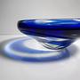 Vintage Schale Glas Blau 1950er Jahre 3