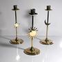 3x Vintage Candle holders Brass 90s 0