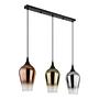 3-Light Pendant Light Lavus Type C Colored Glass Iron 4