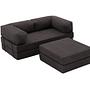 Comfort Schlafsofa 2-Sitzer mit Hocker Anthrazit 3