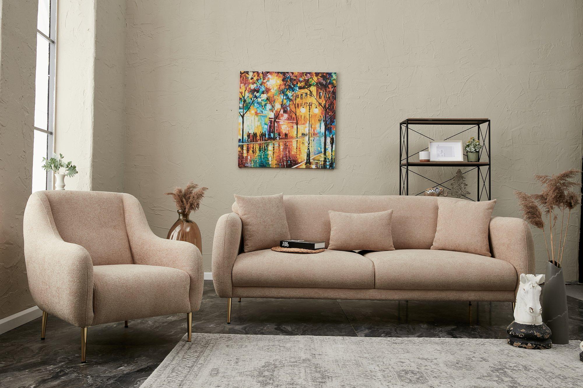 Simena Sofa 3-seater Beige 1