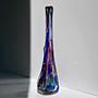 Handgemachte Blumenvase Glas 1970er Jahre 4