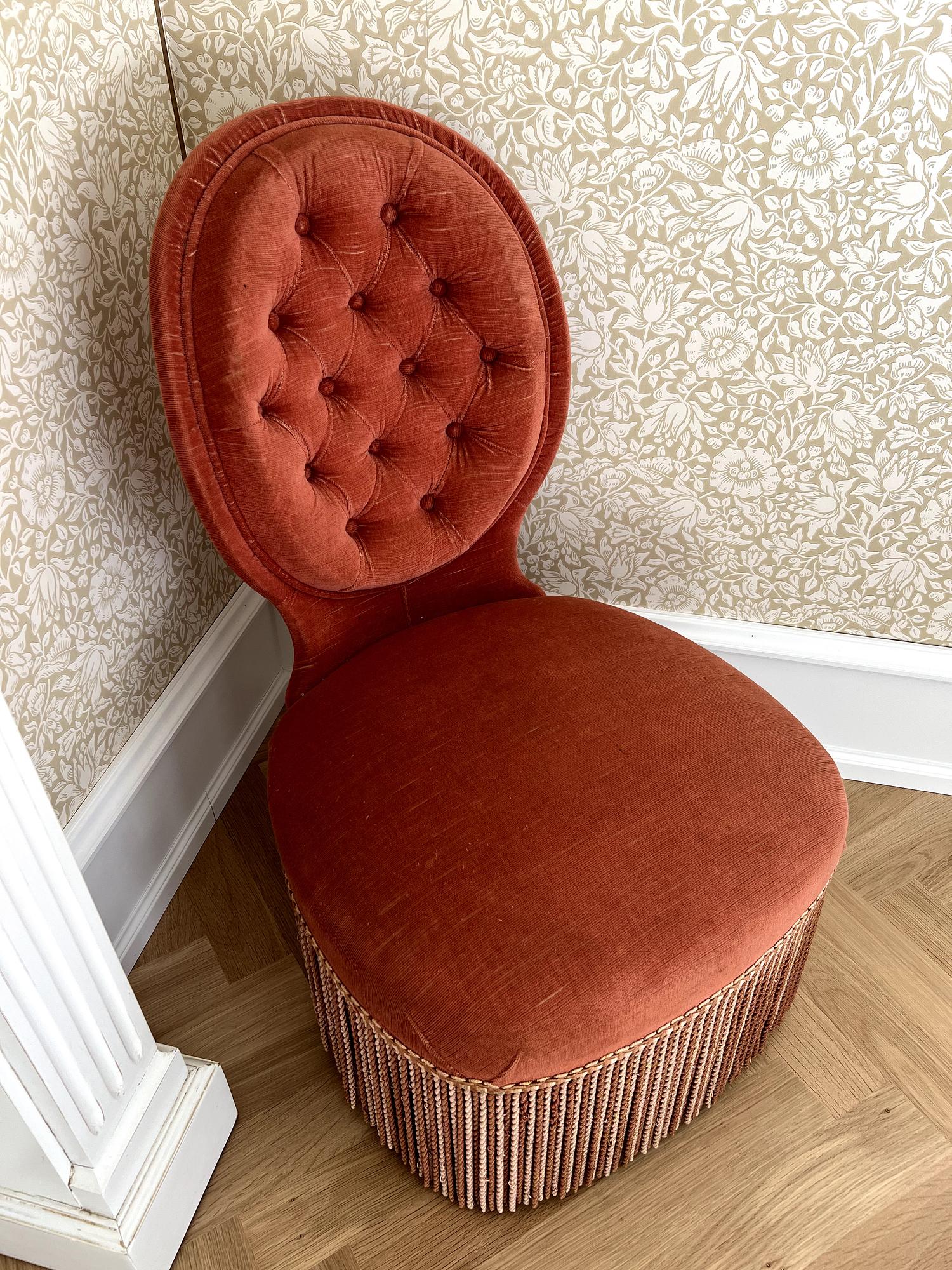Vintage Sessel Samt Pink 0