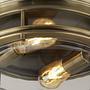 2-Burner Edinburgh Ceiling Light Clear Glass Steel 1