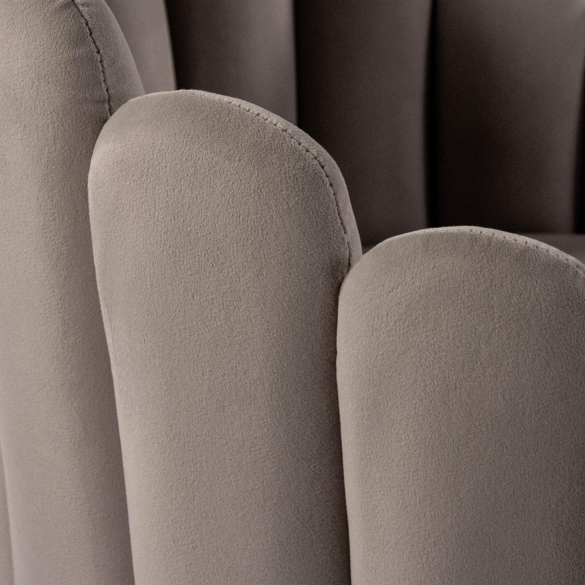 SCALLORE Dining chair in shell shape velvet grey 4