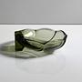 Vintage Shell Ashtray Smoked Glass Green 1970s 4