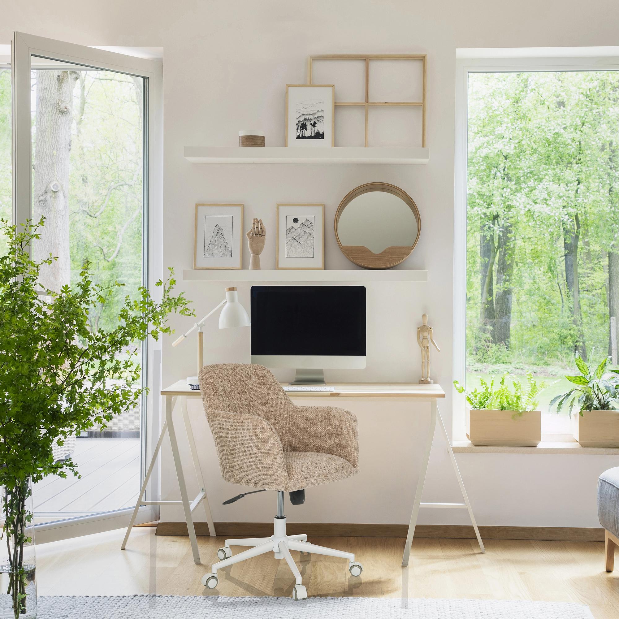 SOLAO HOME Bürostuhl Bouclé Hellbraun 3