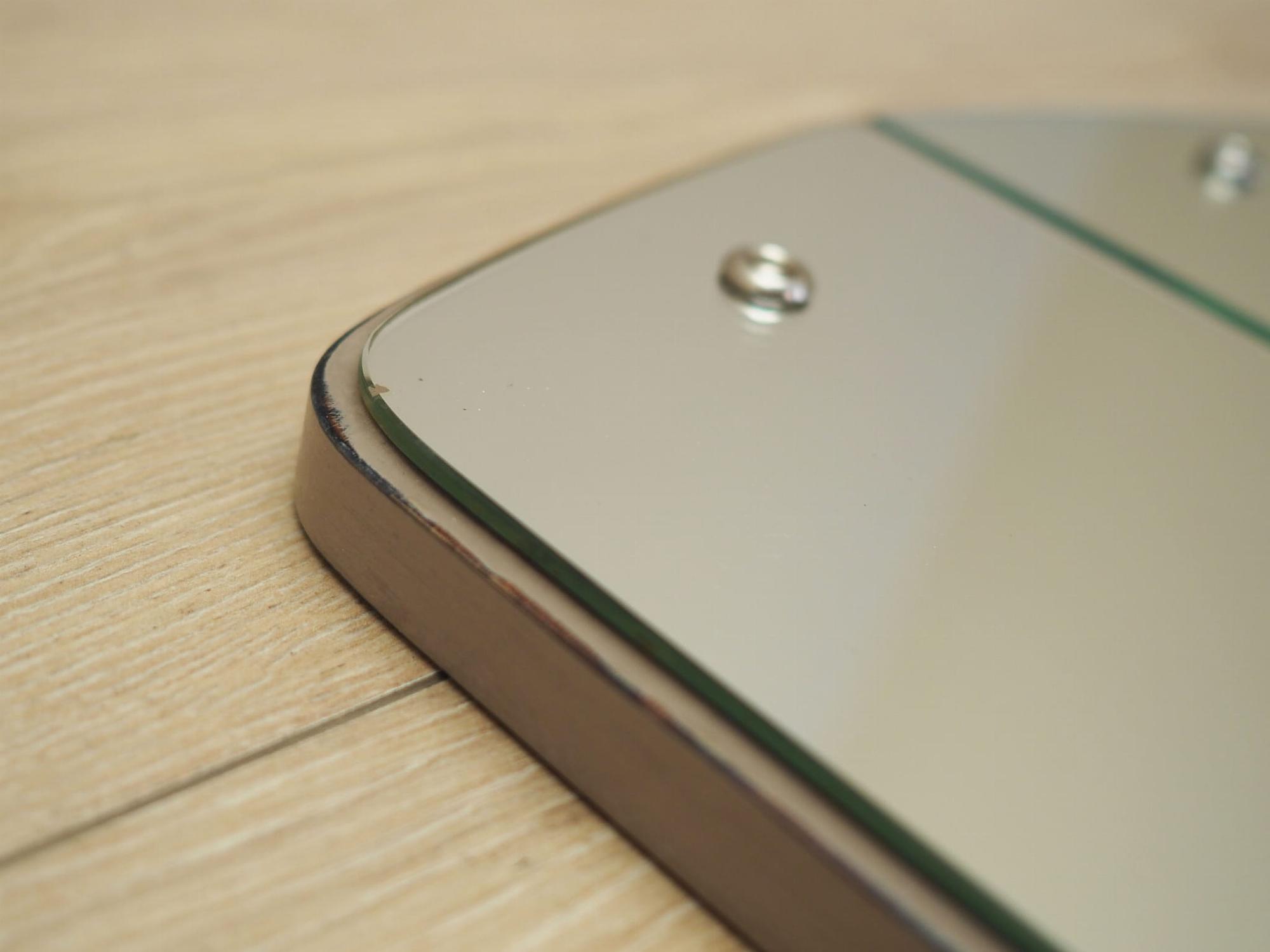 2x Spiegel Holz Grau 1960er Jahre 10