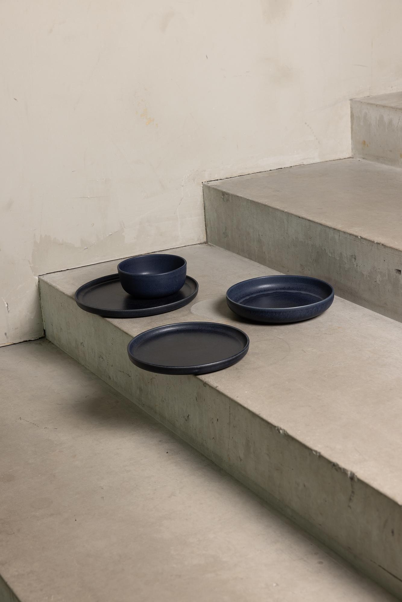 2x Breakfast plate ceramic Midnight Blue 22.5 cm 2