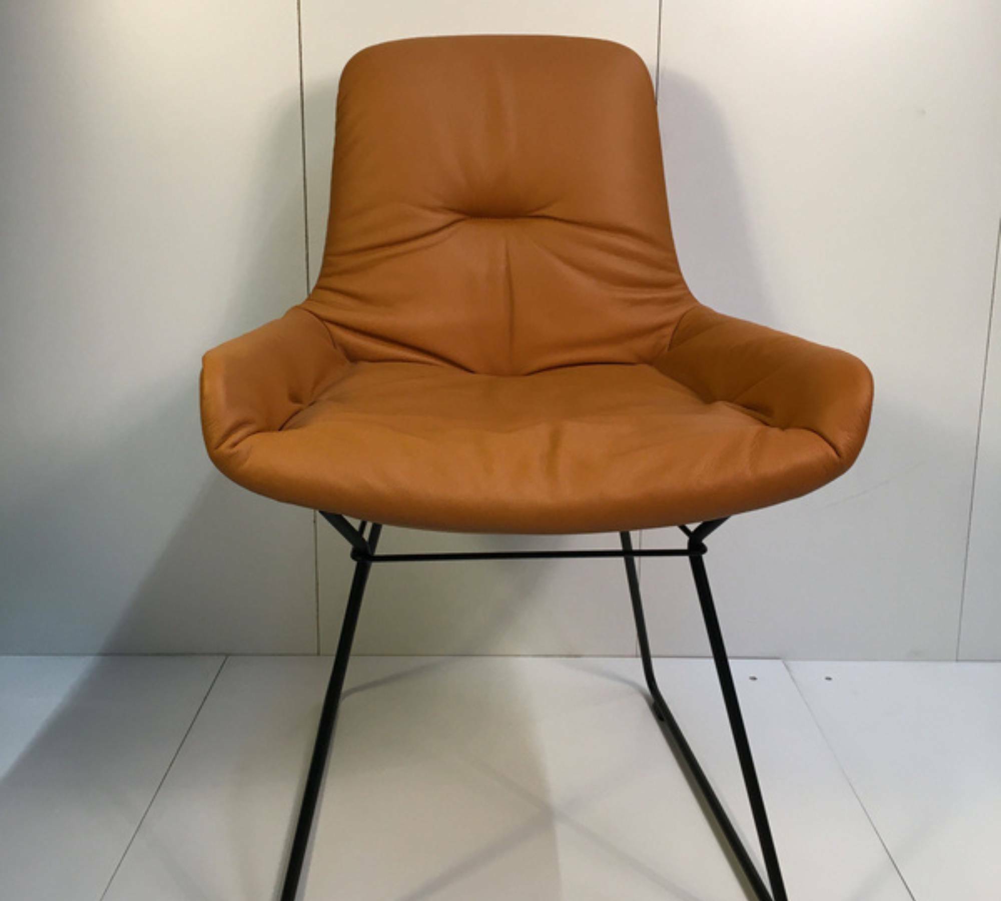 Leya Stuhl Leder Metall Braun 1