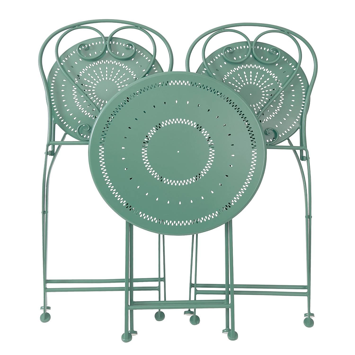 BOVERY Garden Dining Set 3-Piece Iron Green 4