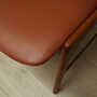 4x Chair Teak Wood Faux Leather Beige 1970s 8