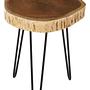 Nandri Side Table Solid Acacia Wood Metal 2