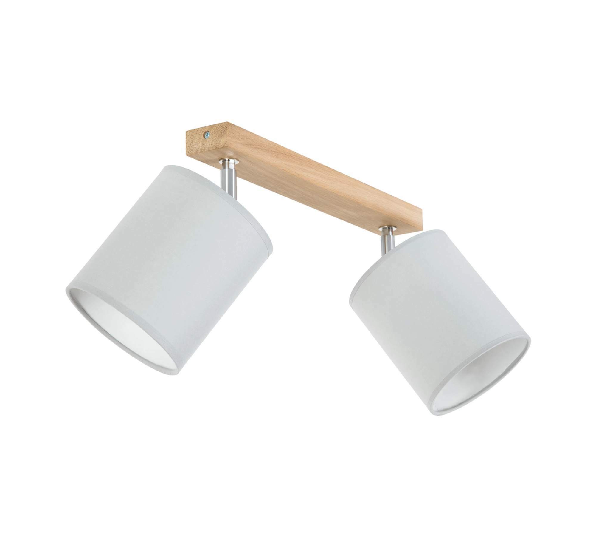 Deckenleuchte 2-flammig Holz Weiß 1