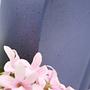 Vintage Blumenvase Keramik Blau 1990er Jahre 4