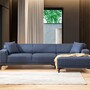 Modern Sofa Chaise Lounge Right Blue 2