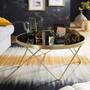 Geometrischer Couchtisch Gold mit schwarzer Tischplatte 0
