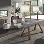 Oval console table walnut 3