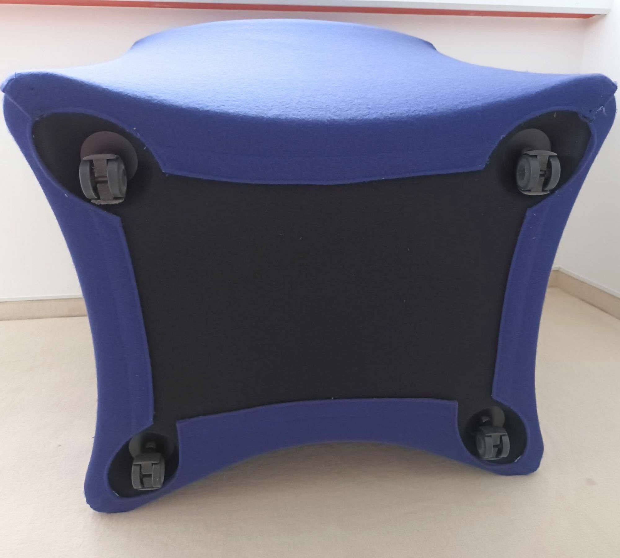 Ess Sessel mit Rollen Baumwolle Holz Blau 5