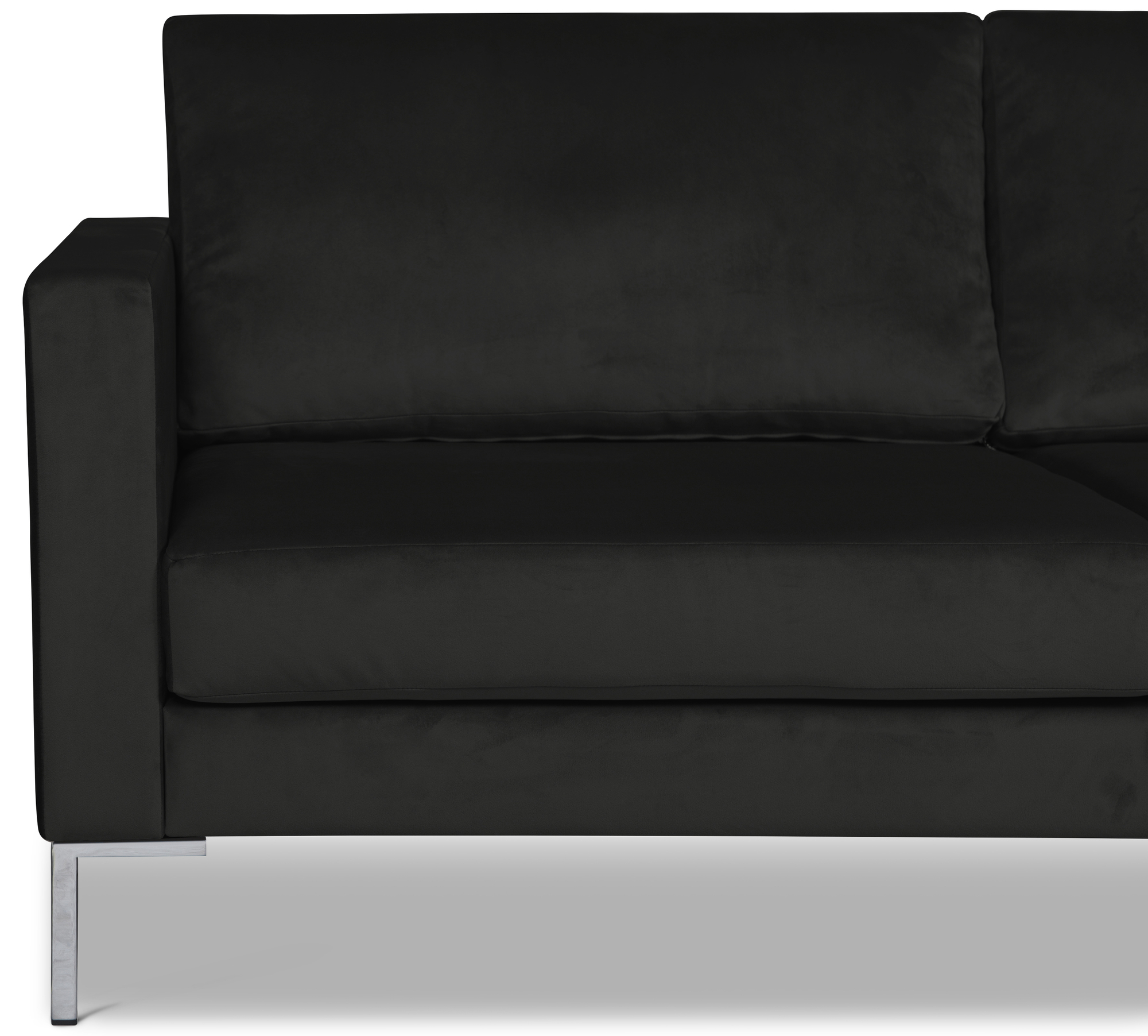 Portobello Sofa Récamiere Links Samt Metall Schwarz 4