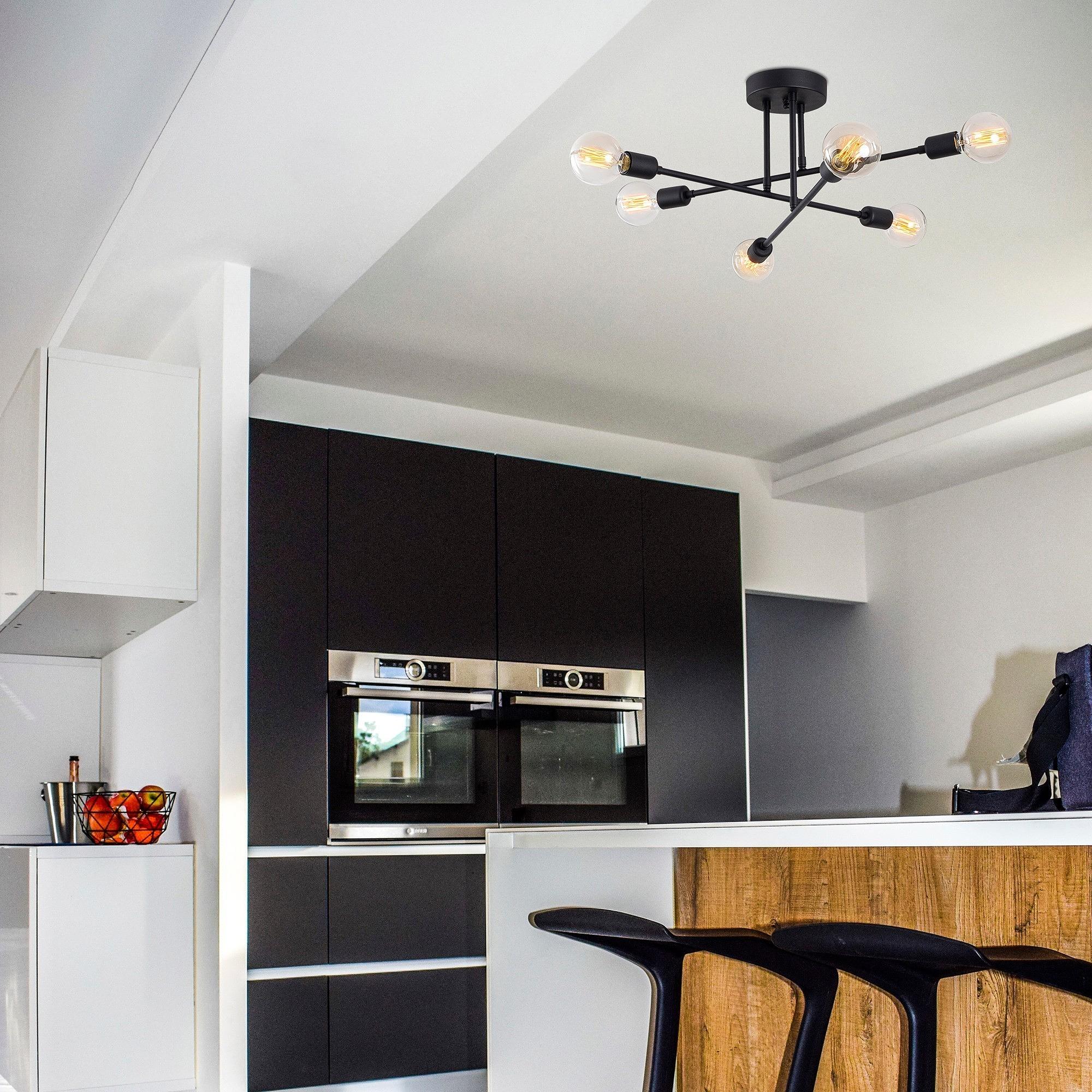 Plafoniera a 6 luci Flower 174-AV ferro nero 4