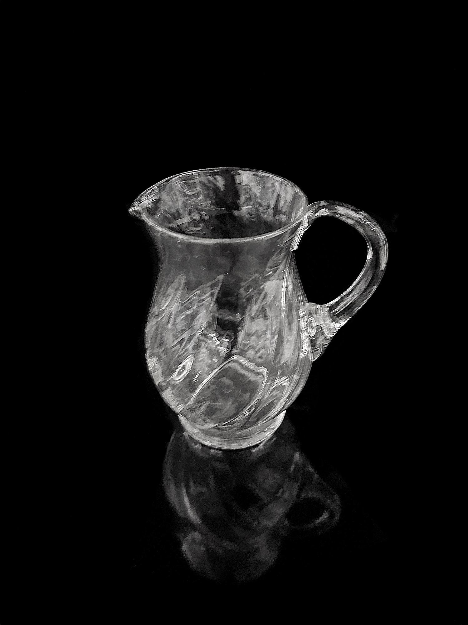 Mid-Century Modernist Wasserkrug Glas 1950er Jahre 4