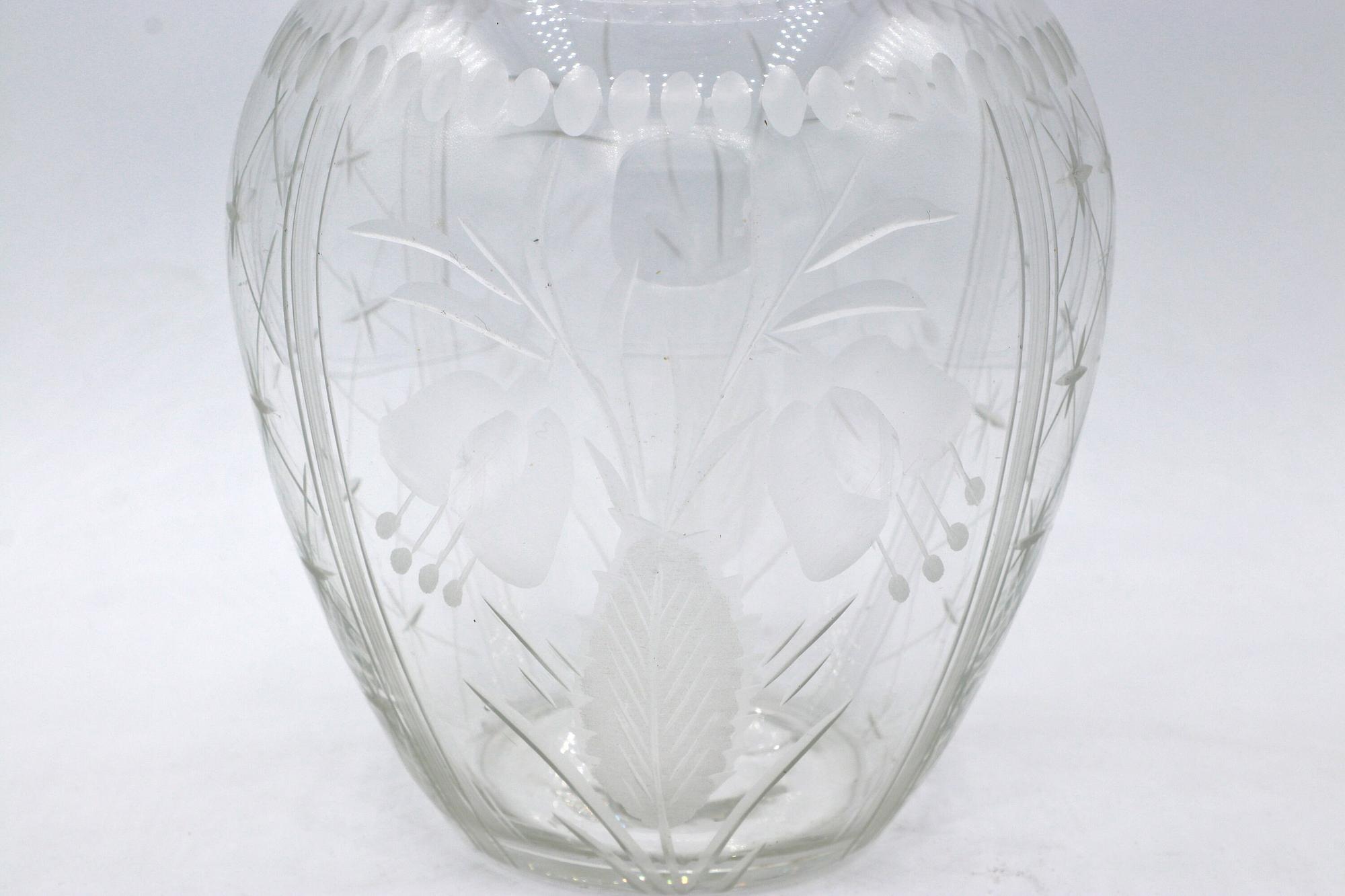 Vintage Art Deco Blumenvase Kristall 1920er Jahre 2