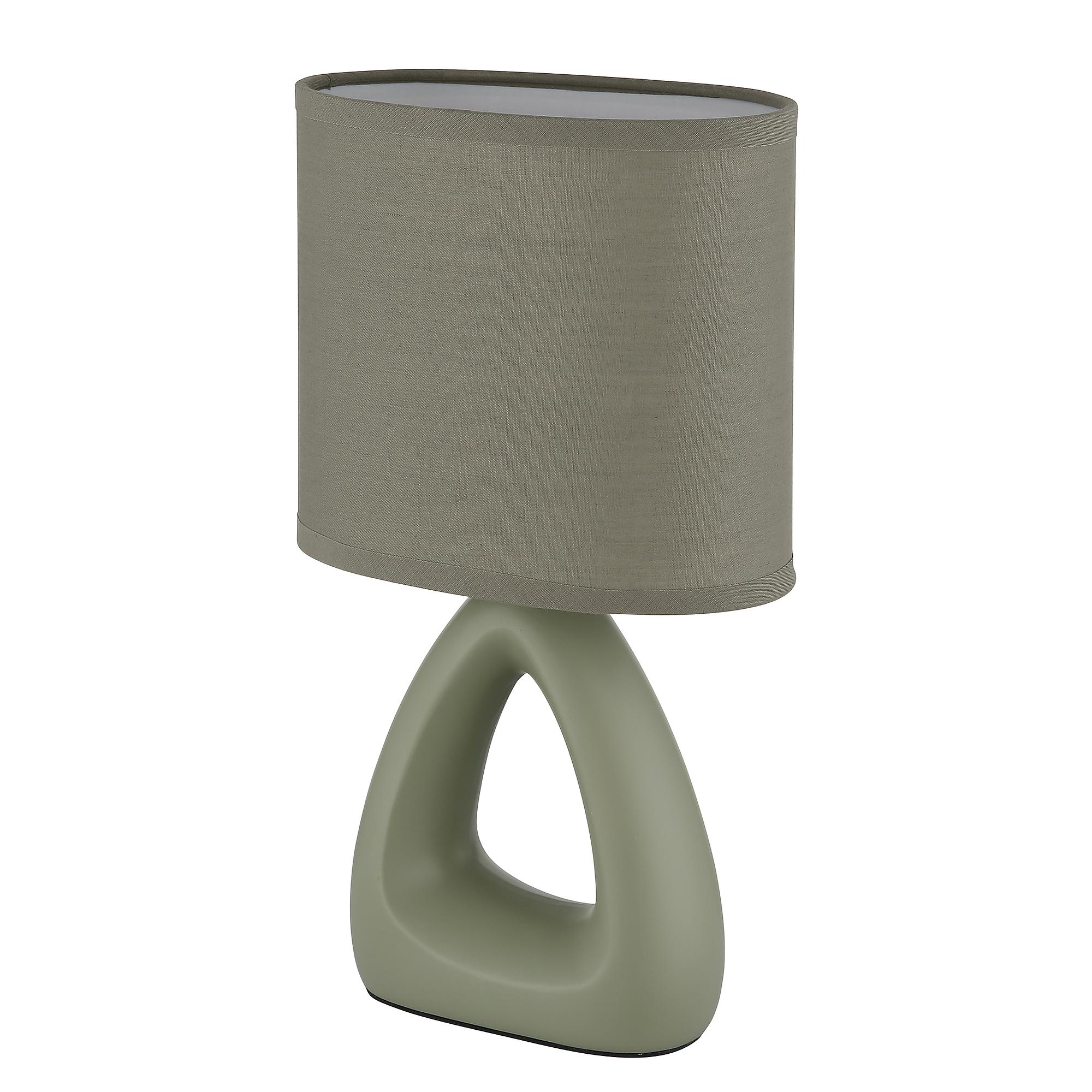 Triangle Tischleuchte  1-flammig Strukturstoff Steingut Grün 4