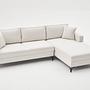 Lima Sofa Récamiere Rechts Creme mit schwarzen Beinen 3