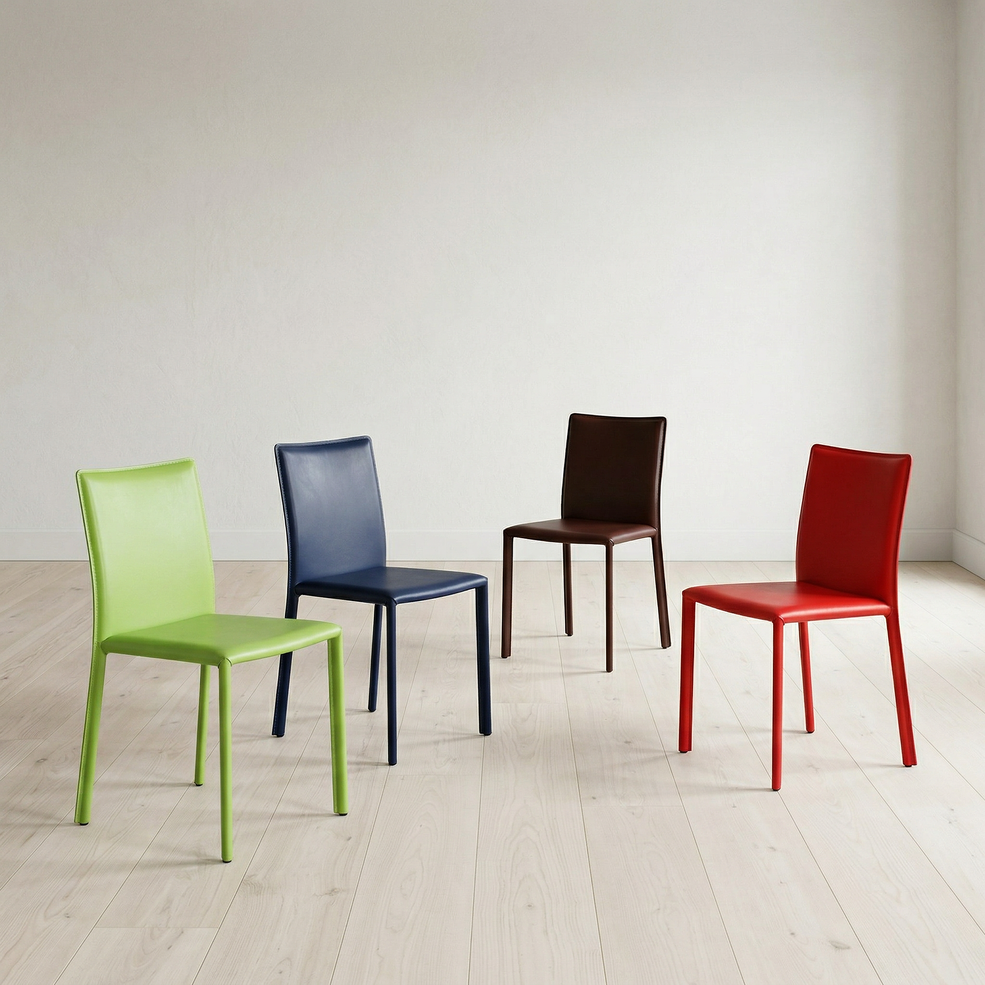 4x Sunrise Dining Chair Leather Multicolored 2