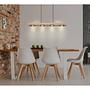 LED pendant lamp Joya iron oak solid wood black 2