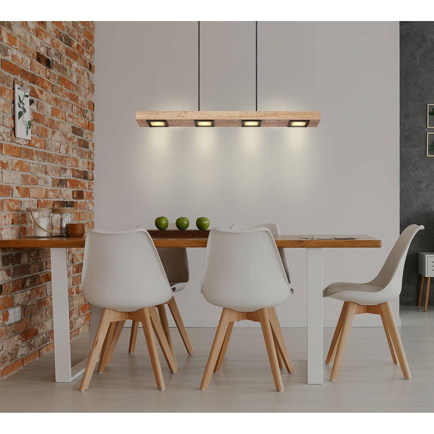 LED pendant lamp Joya iron oak solid wood black 2