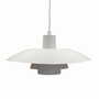 Vintage Pendant Lamp Metal White 1960s 0