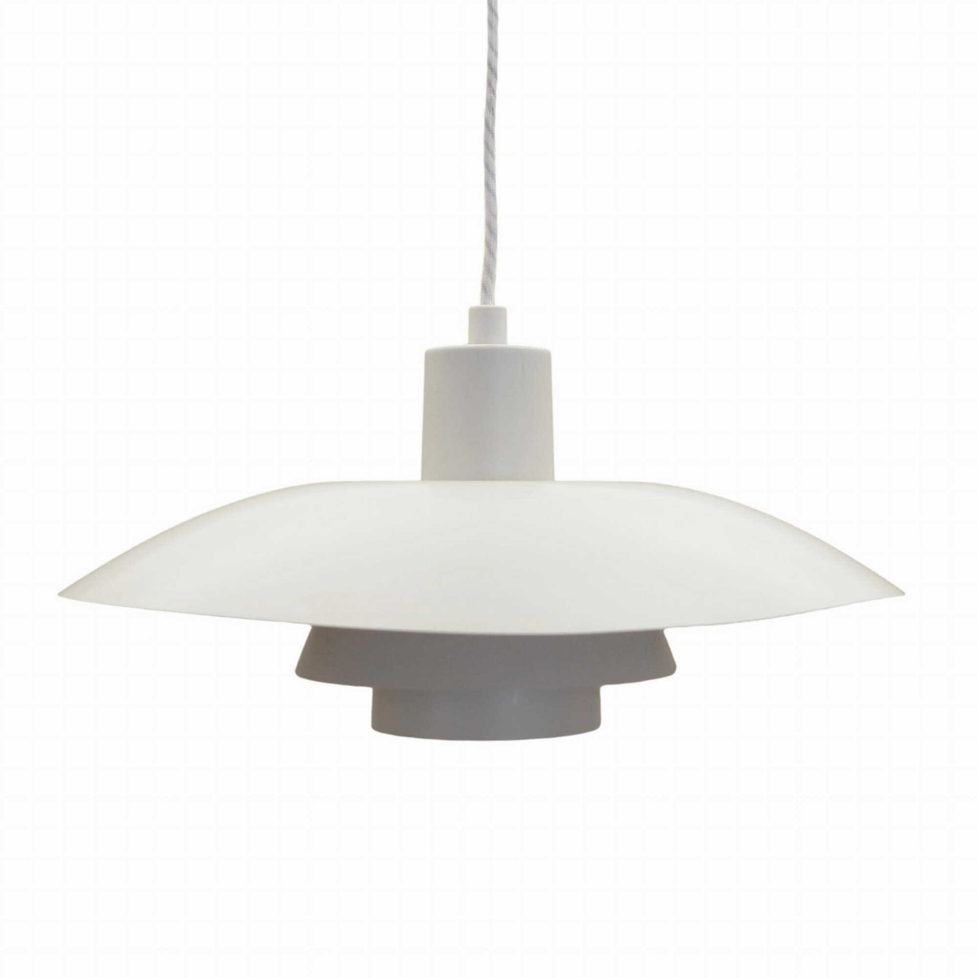 Vintage Pendant Lamp Metal White 1960s 0